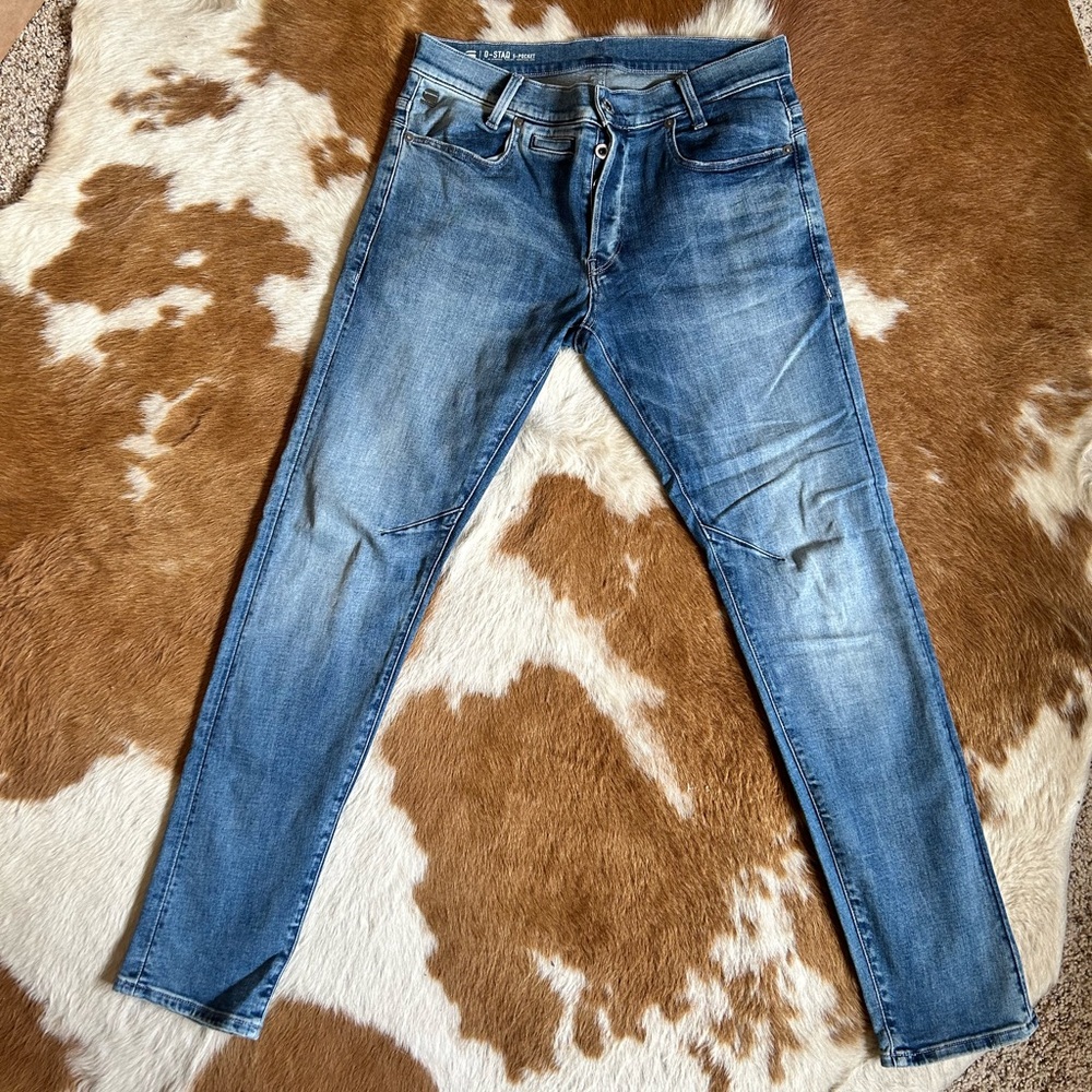 Men’s G-Star Raw D-STAQ 5 Pocket Slim Jeans. 32x32, 91% Cotton, 9% Lycras.